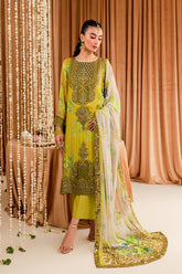 3-Pc Charizma Unstitched Embroidered Chiffon VSL-07